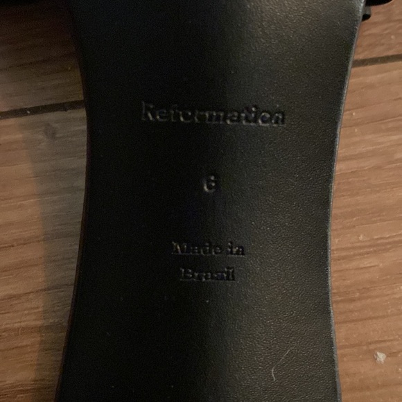 Reformation Shereen Ruched Block Heel Mules Black Size 6 - Picture 7 of 7